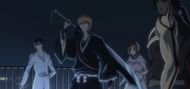 Ishida, Ichigo, Orihime, and Sado are ready to fight Hollow (Image via Studio Pierrot)